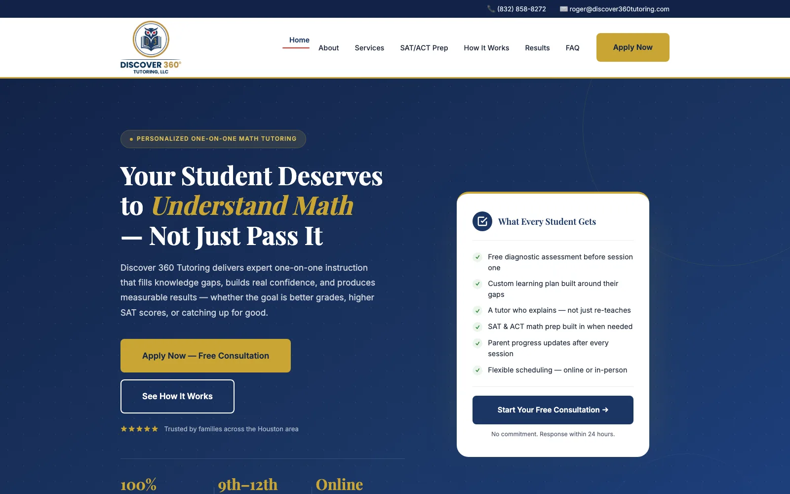 Discover 360 Tutoring — site screenshot